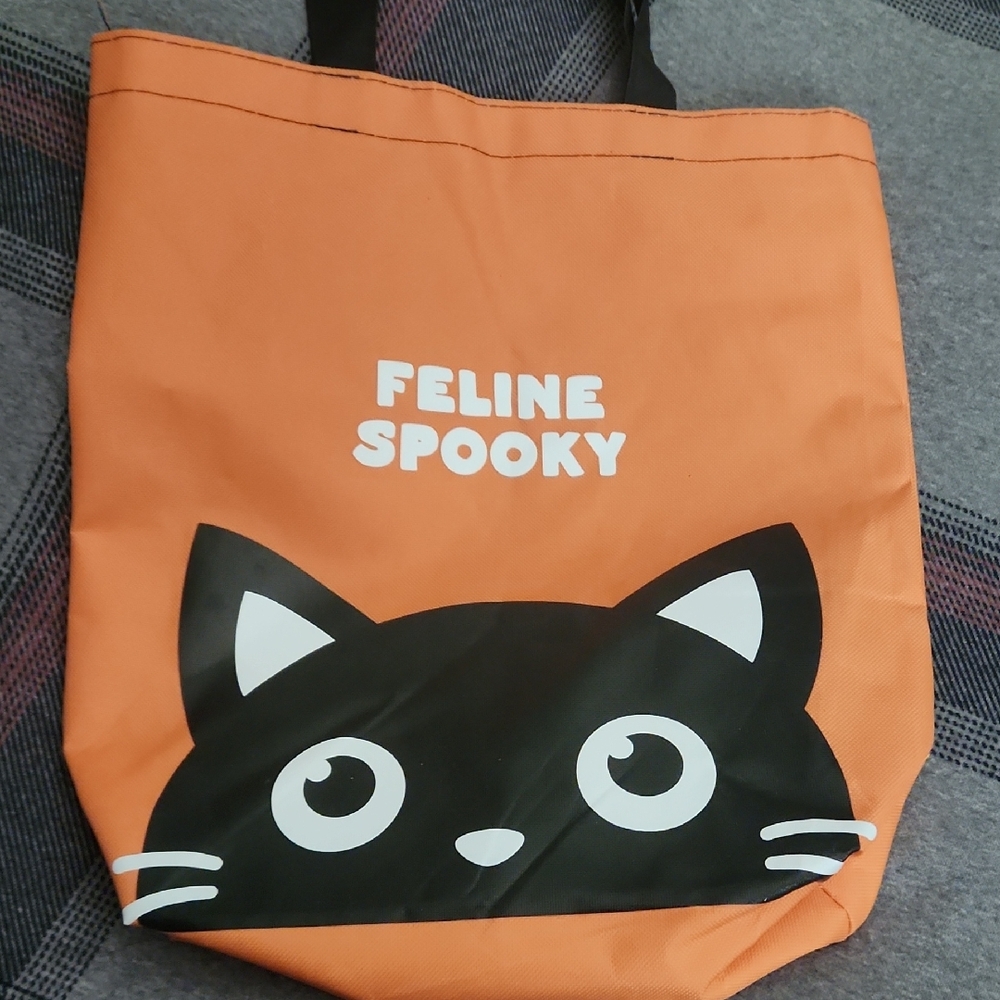 Feline Spooky Orange Cat Tote Bag